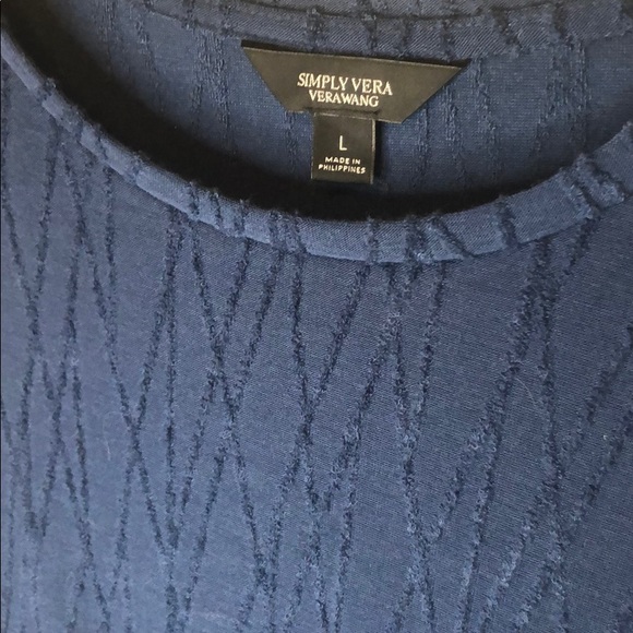 Simply Vera Vera Wang Blue Textured Blouse Large - Picture 3 of 6